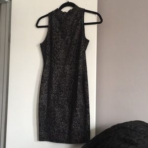Animal print black dress